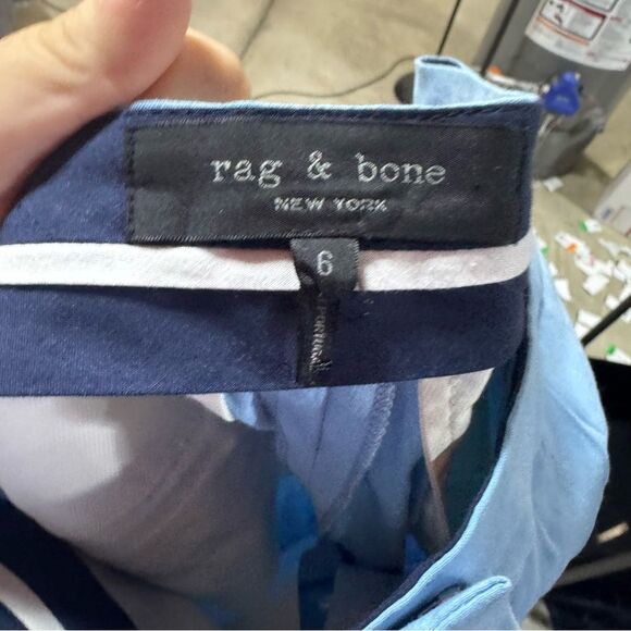 Rag and Bone Light Blue Slim Ankle Linen Pants - Picture 5 of 5